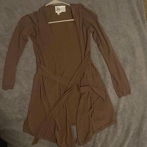 Brown Cardigan with tie